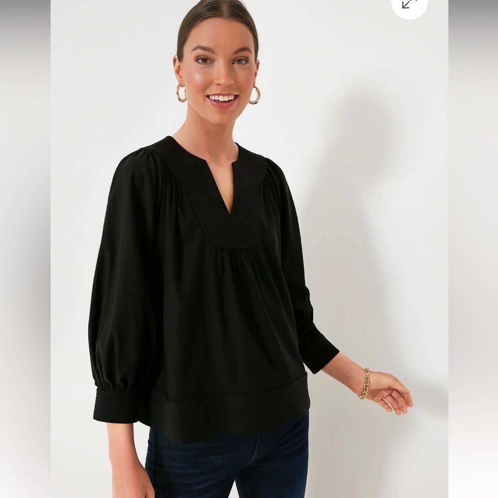 Tuckernuck POMANDER PLACE Black Koa Blouse Black Small NWT